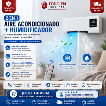 Mini aire acondicionado portátil 2 en 1