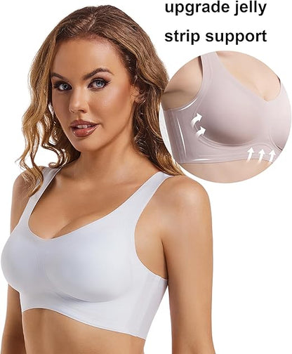Sujetador ultrafino de seda helada beige ( talla XL = XL/XXL )